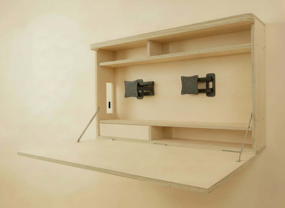 Version double écran du bureau mural rabattable